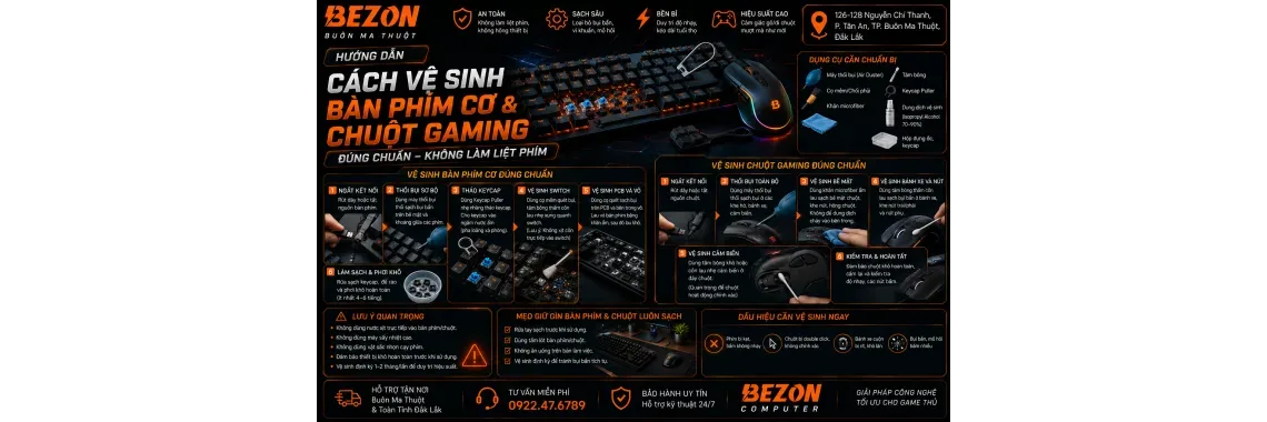 Cách Vệ Sinh Bàn Phím Cơ Và Chuột Gaming Đúng Chuẩn Không Làm Liệt Phím