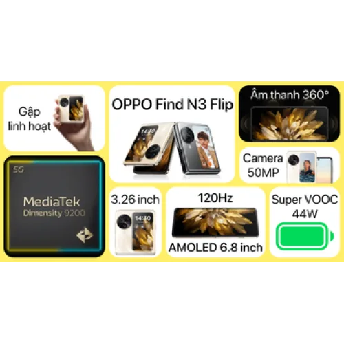 Điện thoại gập OPPO Find N3 Flip 5G (12GB/256GB)