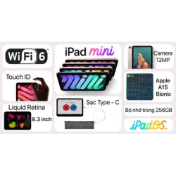 iPad mini 6 WiFi 256GB Chính Hãng Apple VN