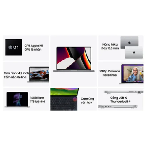 MacBook Pro 14 inch M1 Pro (16GB/1TB) Chính Hãng Apple VN