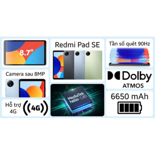 Máy tính bảng Xiaomi Redmi Pad SE 8.7 inch 4G (4GB/64GB)