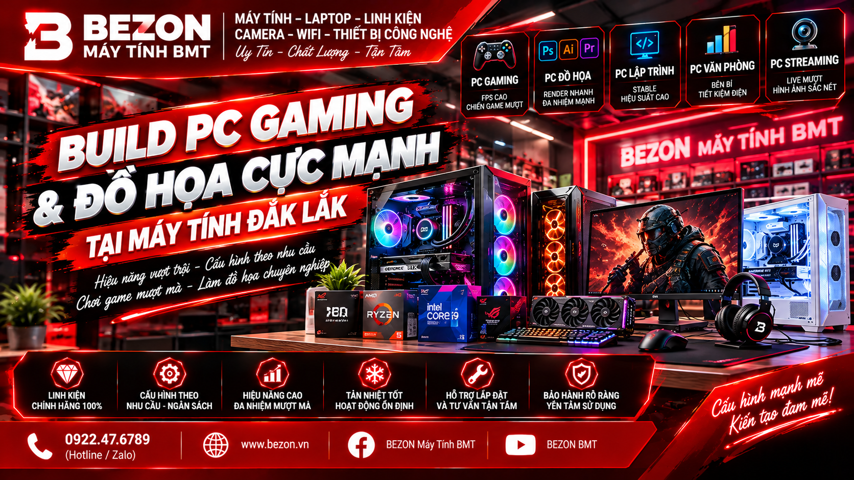 Build PC Gaming & Đồ Họa Cực Mạnh Tại Máy Tính Đắk Lắk